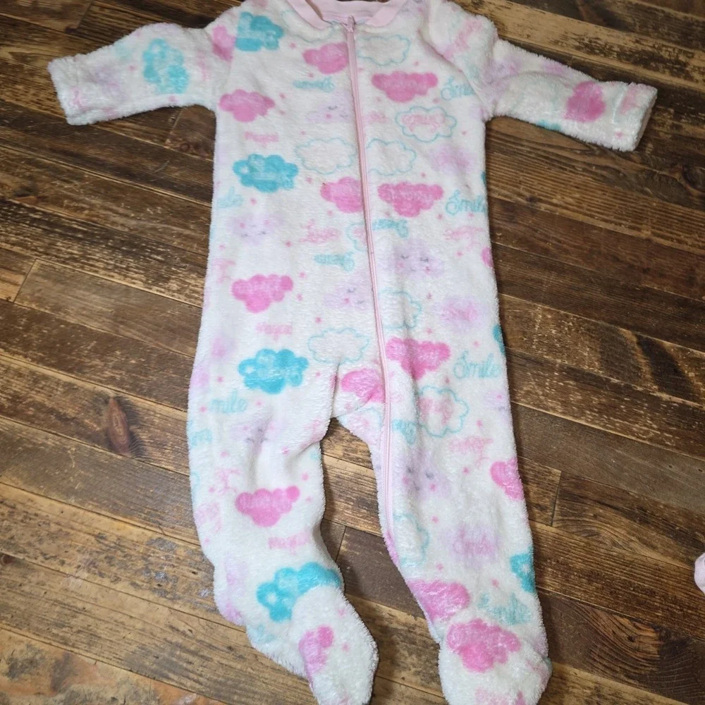 5 Baby Girl 6-9 months Footed Zip Up One Piece Sleeper Pajama Lot  Bundle Infant